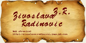 Živoslava Radinović vizit kartica